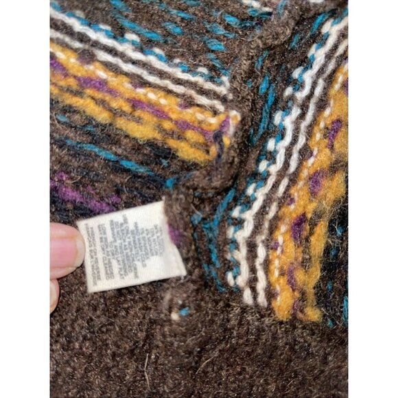 Anthropologie | Sleeping On Snow Brown Aztec Open Front Waterfall Cardigan M - Picture 7 of 7